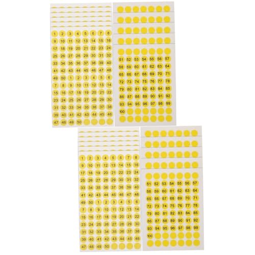 Holibanna 2 Sätze Nummernaufkleber Bunt Farbig Vinyl Kreis Nummern Aufkleber Zahlenaufkleber Klassifizierungsetiketten Runder Digitaler Aufkleber Kupferplattenaufkleber Yellow 10 Blätter * 2 von Holibanna
