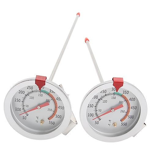 Holibanna 2Stücke Küchenthermometer mit Clip Hochpräzises Fleischthermometer für Grill Fritteuse Temperaturüberwachung bis Einfaches Ablesen mit Großem von Holibanna