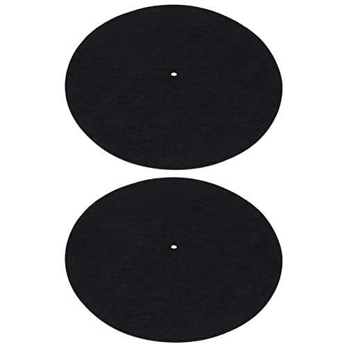 Holibanna 2Stücke Vinyl Schallplatten Schutzmatte Static Plattenteller Matte Dicke Langlebiges Filzmaterial für Vibrationen von Holibanna