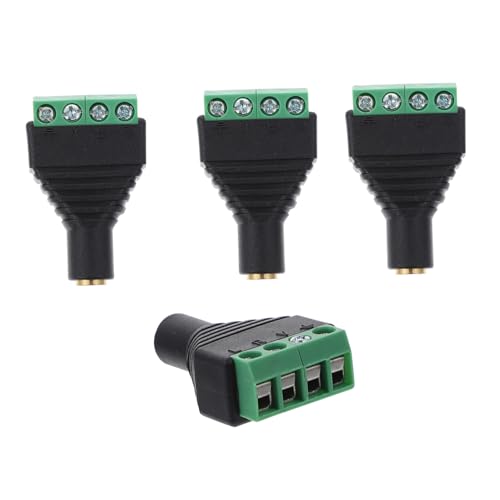 Holibanna 4Stücke Teiliger Stereo Anschlussadapter mit Schraubklemmen Lötfreier Audioanschluss für Mikrofone Kopfhörer für Geräte Cctv Anwendungen von Holibanna
