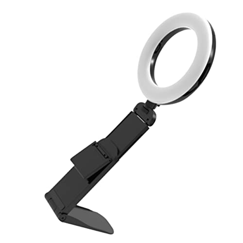 Holibanna Faltbares LED Ringlicht für Computer mit Teleskop Haken Dimmbare Video Fotobeleuchtung für Makeup Videokonferenzen Lebensmittel Live Streaming von Holibanna