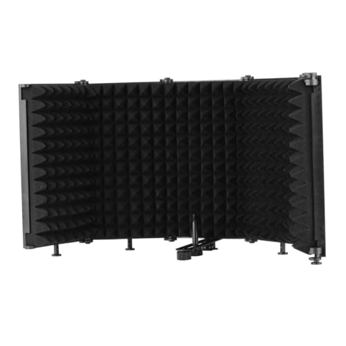 Holibanna Mikrofon-Schallschutz Mikrofon Isolationsschild Mikrofonschutz Mikrofon-Isolationsschutz für Studioaufnahmen Studioausrüstung Mikrofon-Isolationsschirm Mikrofonschild Schaum Black von Holibanna