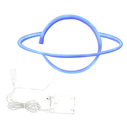 Holibanna Planet Leuchtreklame Neonlichtzeichen Leuchtreklamen für die Wanddekoration Glücklich Neon-Tischleuchte Neonzeichen wandleuchte Neonlampe Neonlichter Schilder Lichter Blau von Holibanna