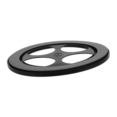 Holibanna Plattenständer Spinning Display Ständer Barhocker Drehbare Schwenkplatte Kleiner Plattenspieler Kuchenschleuder Drehteller Display-plattenspieler-ständer Black Plastik von Holibanna