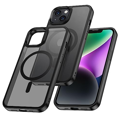 Holidi für iPhone 14 Hülle Kompatibel mit MagSafe, Magnetisch Handyhülle für iPhone 14 Hülle Case, Stoßfest Schutzhülle [Militärschutz] Hülle Apple iPhone 14 Cover. Matte Schwarz von Holidi