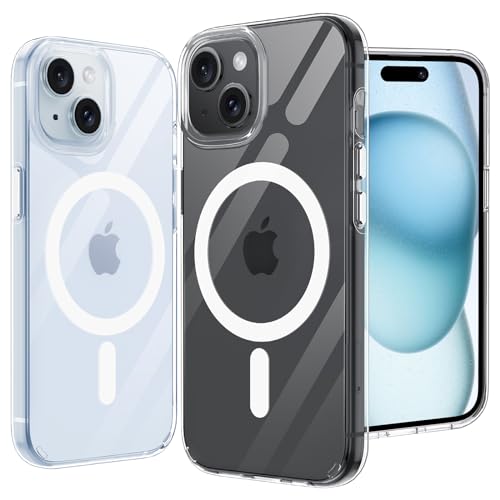 Holidi für iPhone 15 Hülle, kompatibel mit MagSafe,[Nie Vergilbung] Case Magnetisches Schutzhülle Cover, iPhone 15 Handyhülle Apple 6.1 Zoll,Transparent von Holidi