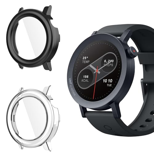 Holilo 2 Stück Hülle Mit Gehärtetes Glas Displayschutz für CMF Watch Pro 2 Rundum Schutzhülle,Vollständige Abdeckung Schutzhülle Ultradünne Kratzfest Schutz Case-Schwarz+Transparent Holilo 2 Stück Hülle Mit Gehärtetes Glas Displayschutz für CMF Watch Pro 2 Rundum Schutzhülle,Vollständige Abdeckung Schutzhülle Ultradünne Kratzfest Schutz Case-Schwarz+Transparent von Holilo