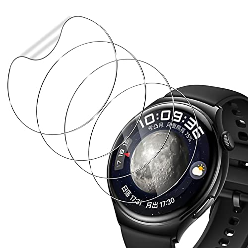 Holilo 4 Stück Schutzfolie kompatibel mit Huawei Watch 4 Folie, Vollabdeckung weiche Kante Anti-Kratzen Ultra-klar 9H Härte 3D HD Blasenfreie Kratzfeste Displayschutzfolie - transparent von Holilo