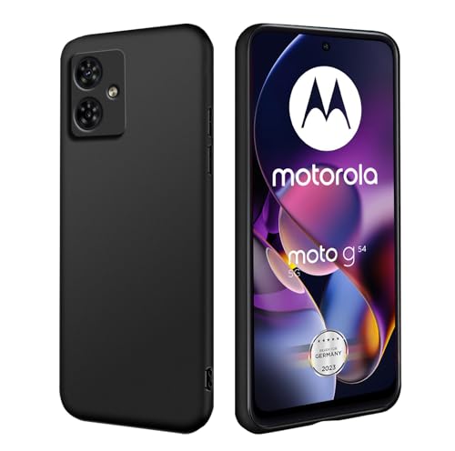 Holilo Hülle für Motorola Moto G54 5G, Silikon Handyhülle Anti - Kratzer Dünn Schutzhülle Rundumschutz Stoßfest Cover - Schwarz von Holilo
