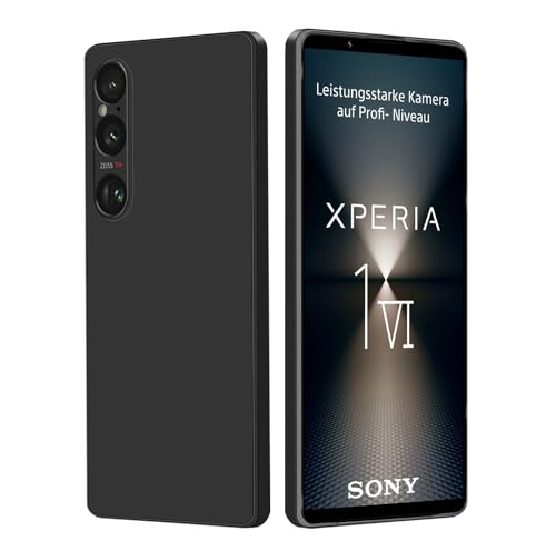 Holilo Hülle für Sony Xperia 1 VI 5G, Silikon Handyhülle Anti - Kratzer Dünn Schutzhülle Rundumschutz Stoßfest Cover - Schwarz von Holilo