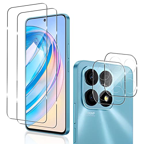 Holilo für HONOR X8a Schutzfolie und Kamera Schutzfolie,【2+2 Stück】 Anti-Kratzen Ultra-klar 9H Härte Display und Kamera schützen Gehärtetes Displayschutzfolie von Holilo