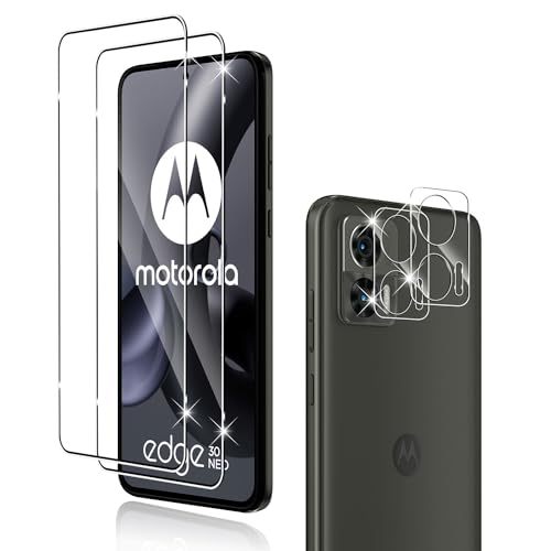 Holilo für Motorola Moto Edge 30 Neo für Panzerglas Schutzfolie und Kamera Schutzfolie [2+2 Stück], Ultra-HD 9H Härte Anti-Kratzen Anti-Blasenfrei Panzerfolie Gehärtetes Glas Displayschutzfolie von Holilo