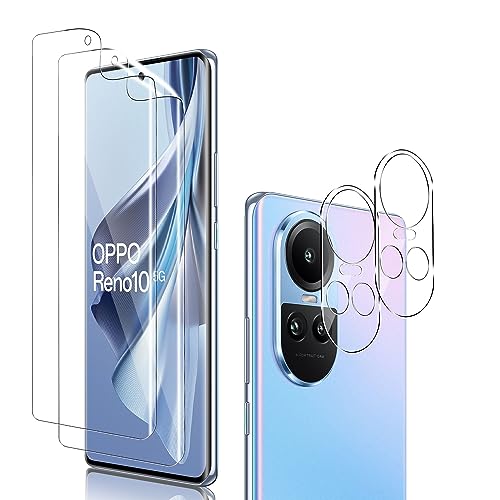 Holilo für OPPO RENO 10 5G /OPPO RENO 10 Pro 5G für Flexibles Bildschirm Schutzfolie und Kamera Panzerglas Schutzfolie [2+2 Stück],9H Härte Anti-Kratzen Panzerfolie TPU Schutzfolie Displayschutzfolie von Holilo