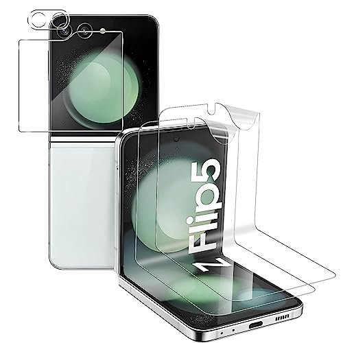 Holilo für Samsung Galaxy Z Flip 5 5G für Flexibles Bildschirm Schutzfolie und Kamera Panzerglas Schutzfolie [2+2 Stück],9H Härte Anti-Kratzen Anti-Blasenfrei Panzerfolie TPU Displayschutzfolie von Holilo