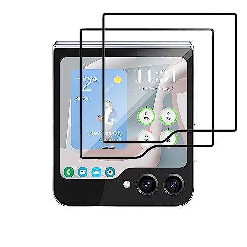 Holilo für Samsung Z Flip 5 5G Schutzfolie für Panzerglas, 2 Stück No-Bubble Anti-Kratzen Ultra-klar 9H Härte Display schützen Gehärtetes Glas Displayschutzfolie von Holilo