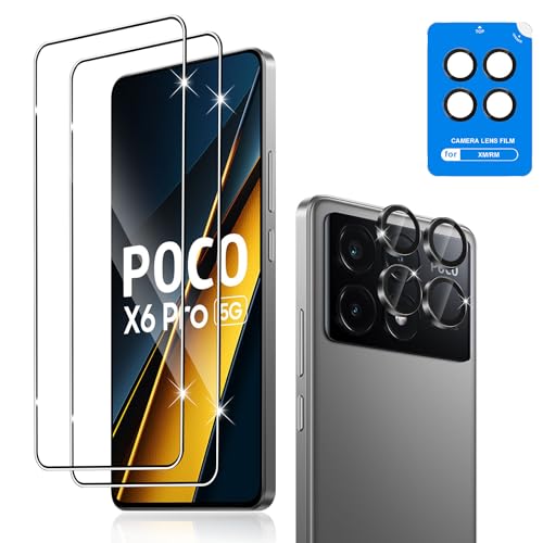 Holilo für Xiaomi POCO X6 Pro 5G für Panzerglas Schutzfolie und Kamera Schutzfolie,[2+1 Stück] 9H Härte Anti-Kratzen Anti-Blasenfrei Panzerfolie Schutzfolie Displayschutzfolie von Holilo