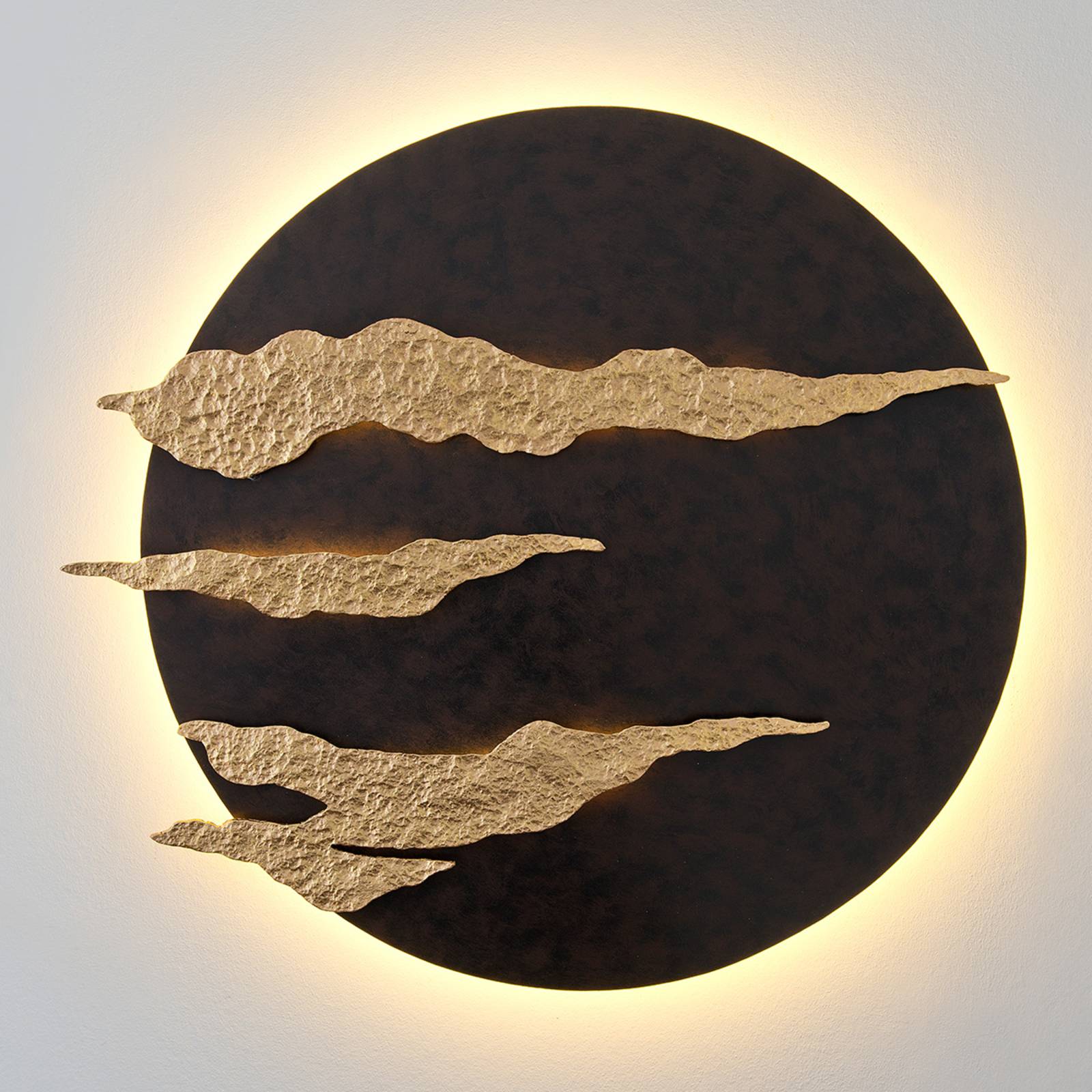 Firmamento - schwarz-goldene LED-Wandlampe von Holländer