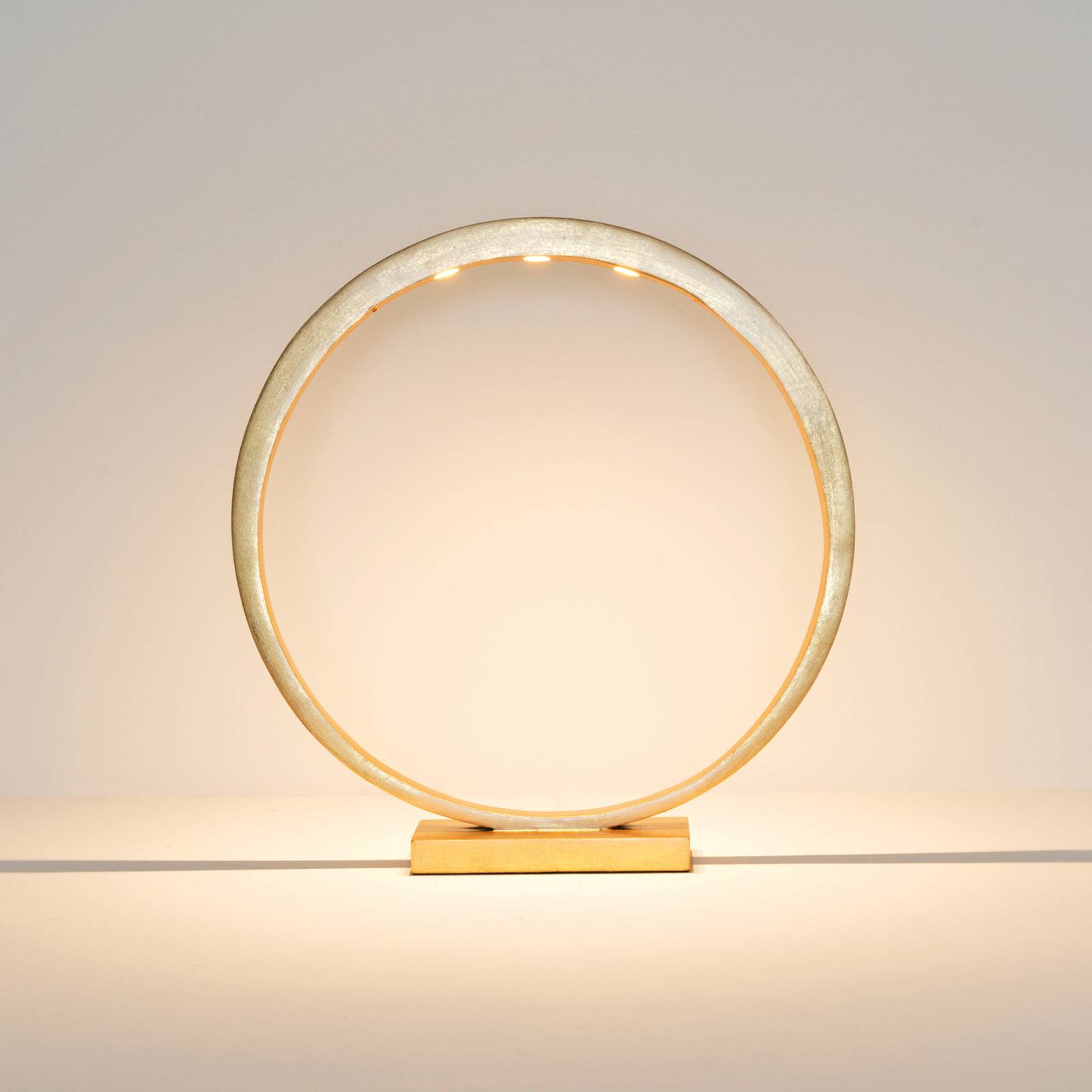 LED-Tischleuchte Asterisco Ringdesign gold Dimmer von Holländer
