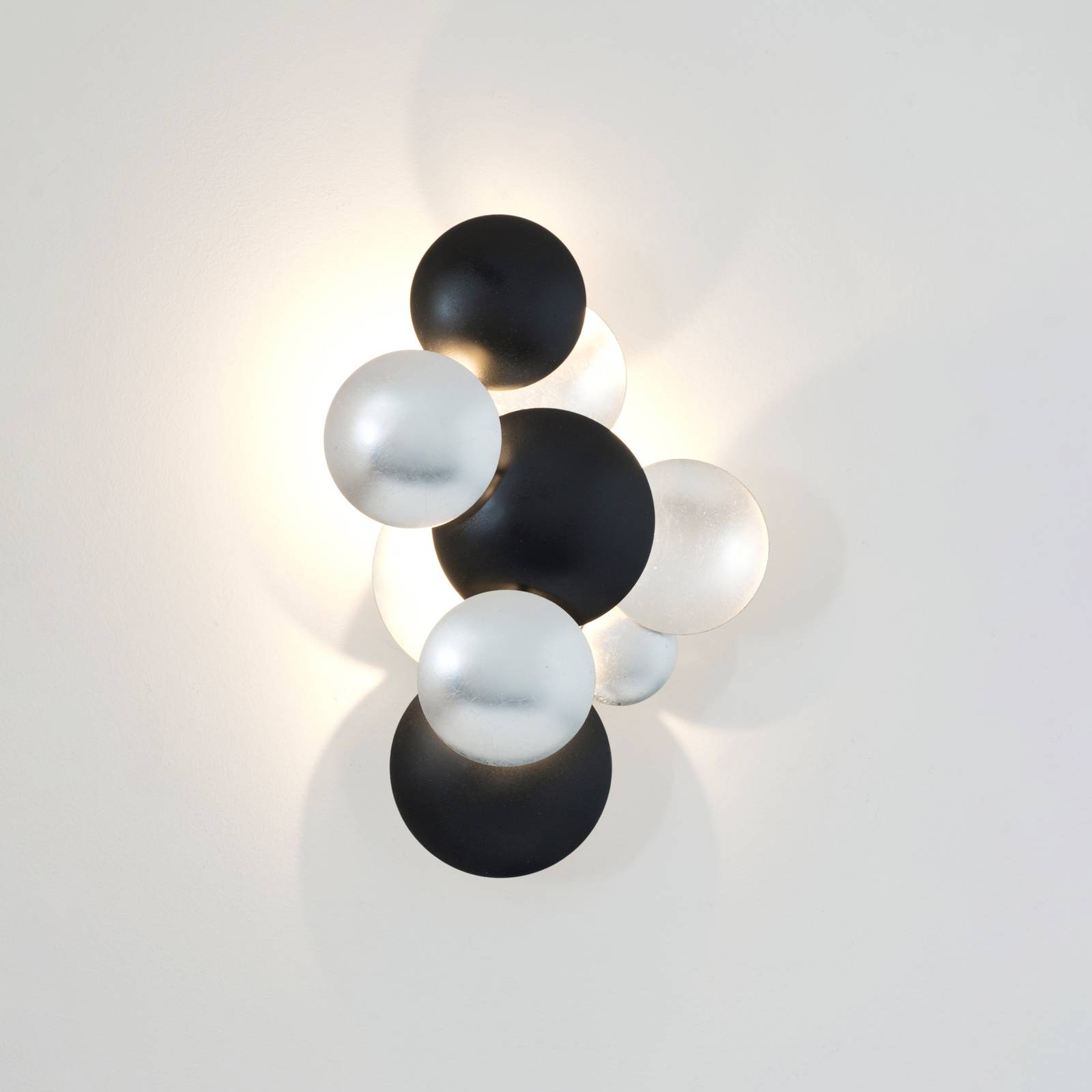 LED-Wandlampe Bolladaria 3-flammig silber/schwarz LED-Wandlampe Bolladaria 3-flammig silber/schwarz von Holländer