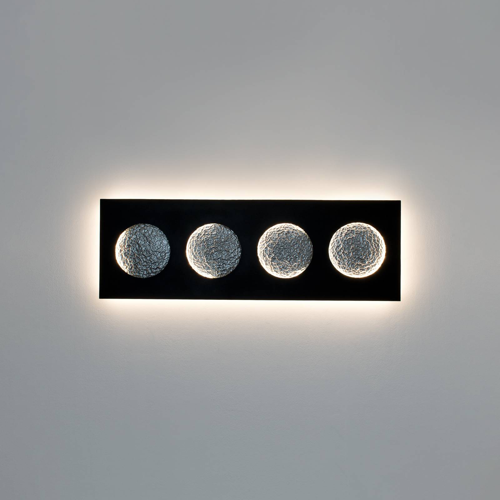LED-Wandleuchte Fasi Della Luna, schwarz/silber von Holländer