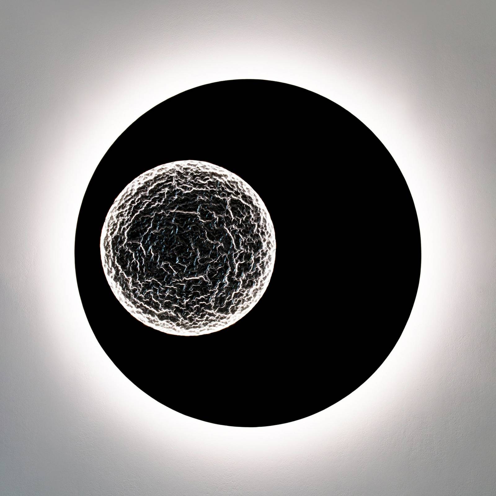 LED-Wandleuchte Luna, braun-schwarz/silber, Ø 120 cm, Eisen von Holländer