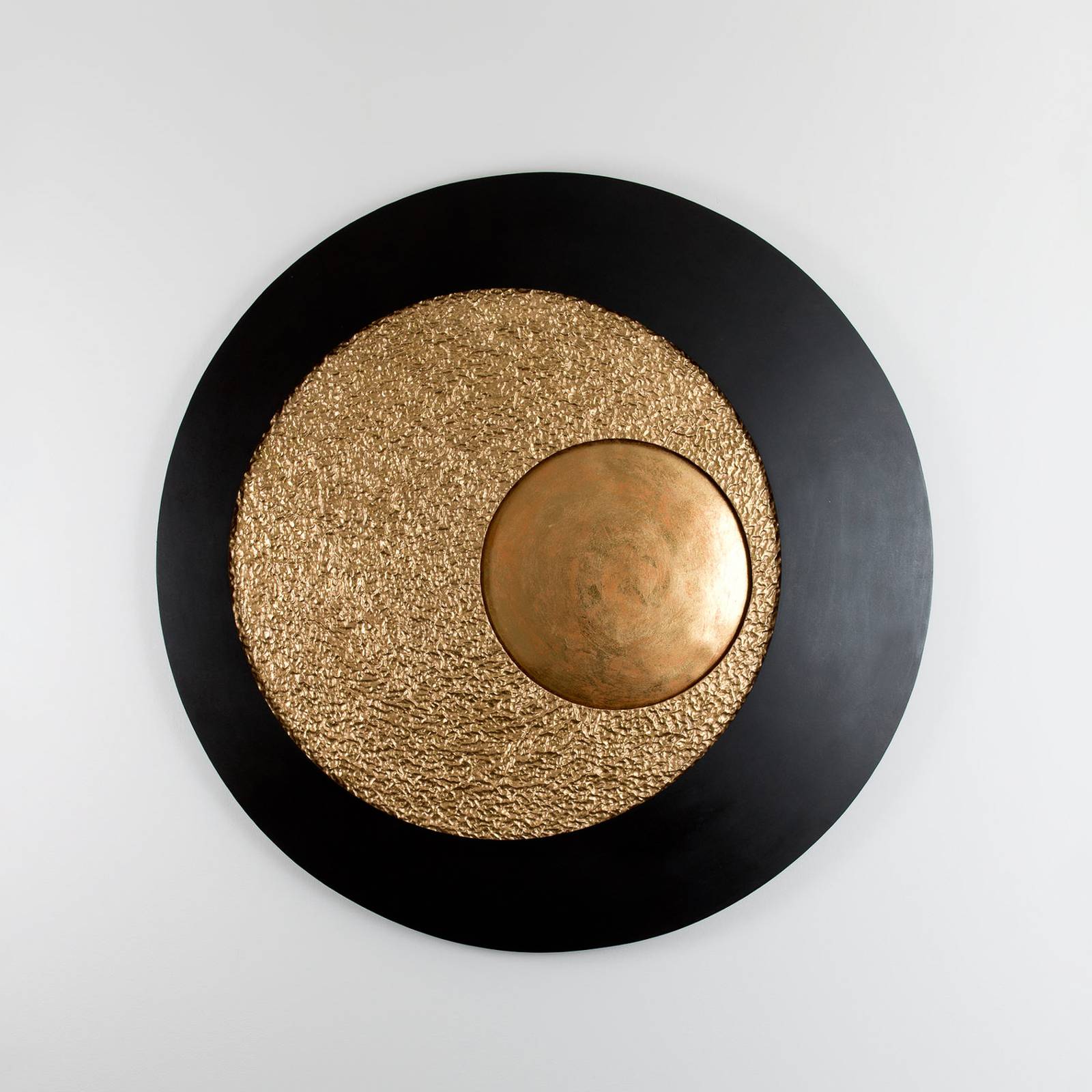 LED-Wandleuchte Urano, braun-schwarz/gold, Ø 120 cm, Eisen von Holländer