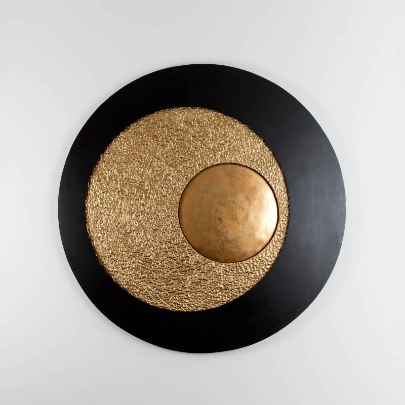 LED-Wandleuchte Urano, braun-schwarz/gold, Ø 120 cm, Eisen von Holländer