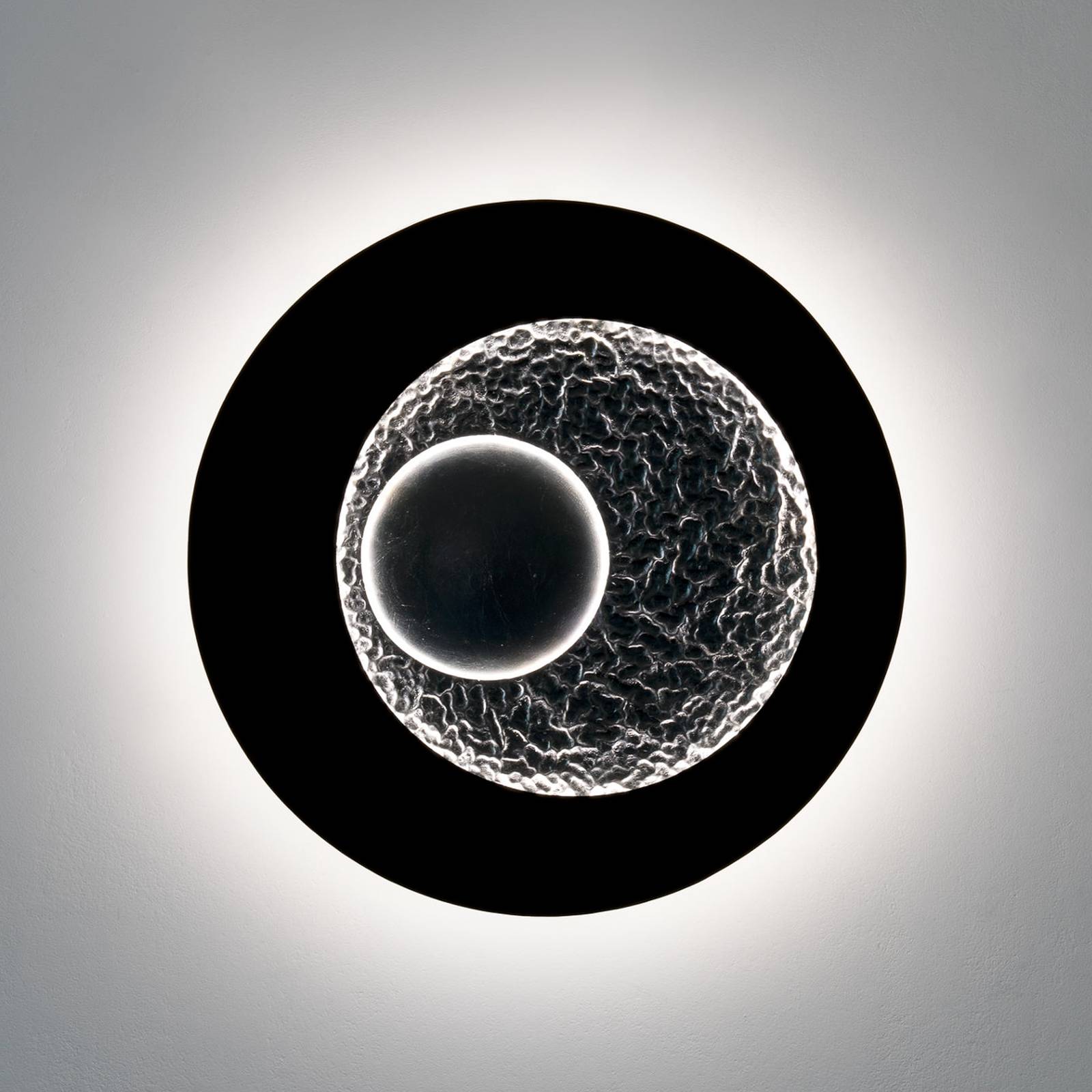 LED-Wandleuchte Urano, braun-schwarz/silber, Ø 60 cm, Eisen von Holländer