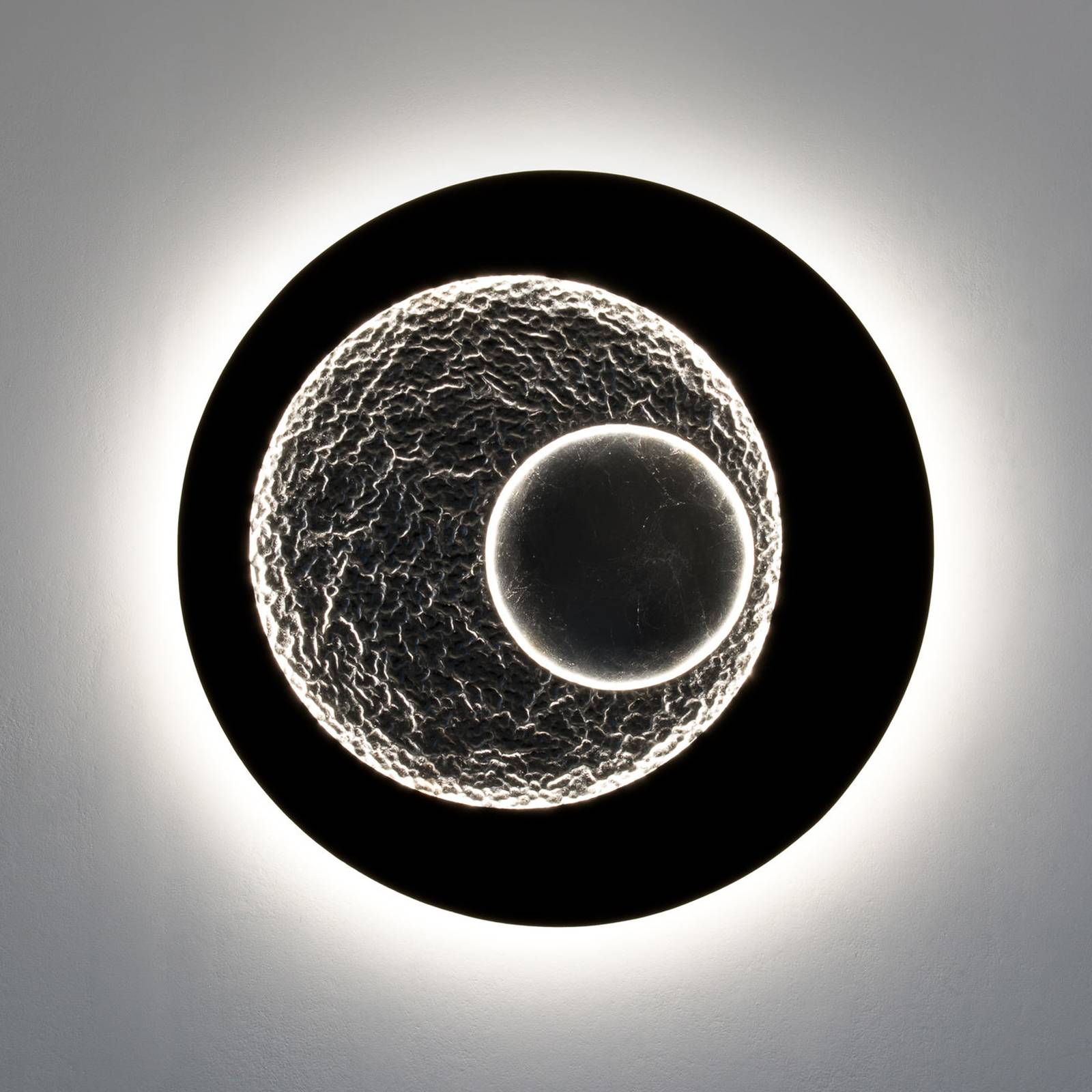 LED-Wandleuchte Urano, braun-schwarz/silber, Ø 85 cm, Eisen LED-Wandleuchte Urano, braun-schwarz/silber, Ø 85 cm, Eisen von Holländer
