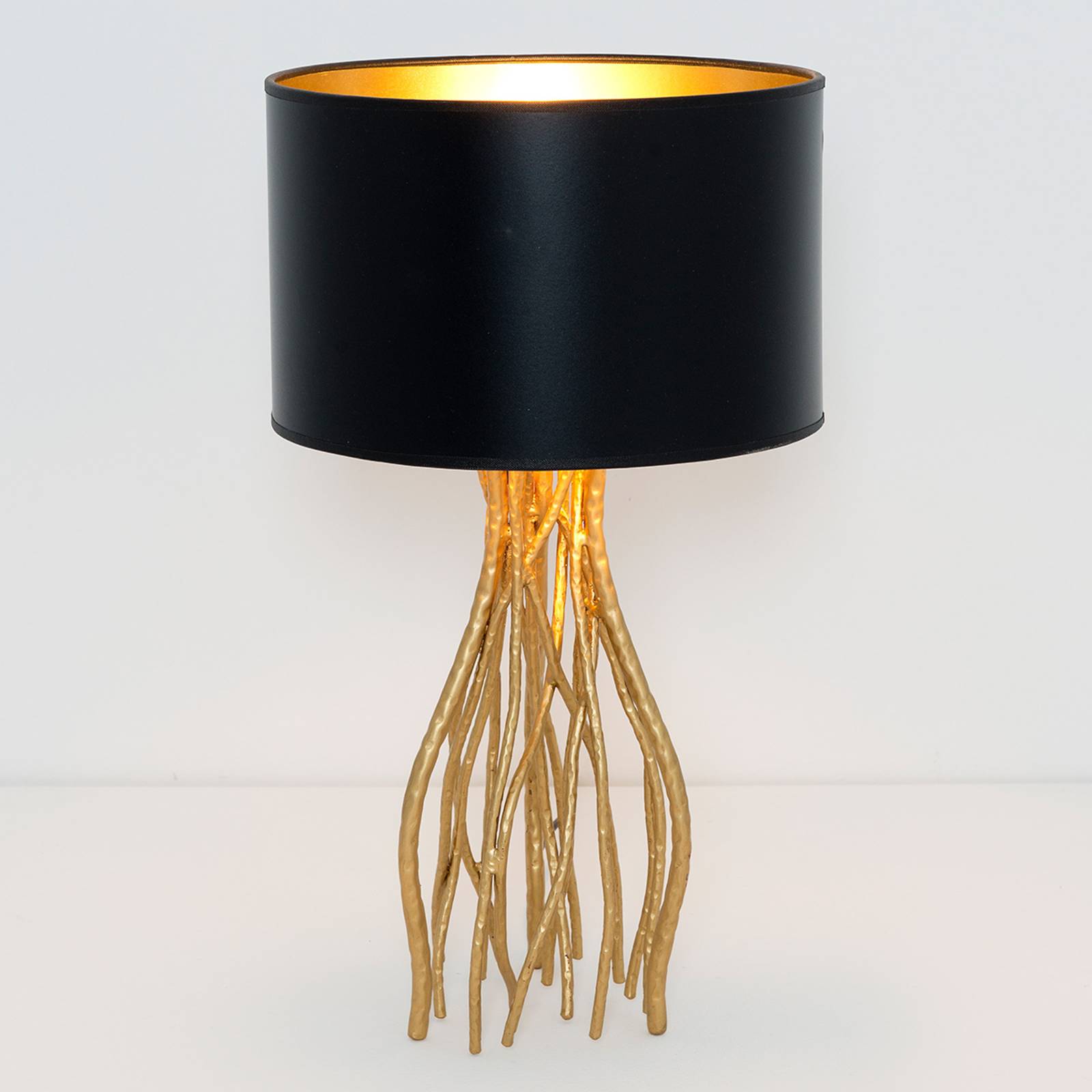 Schwarze Tischlampe Capri, rund, Höhe 44 cm Schwarze Tischlampe Capri, rund, Höhe 44 cm von Holländer