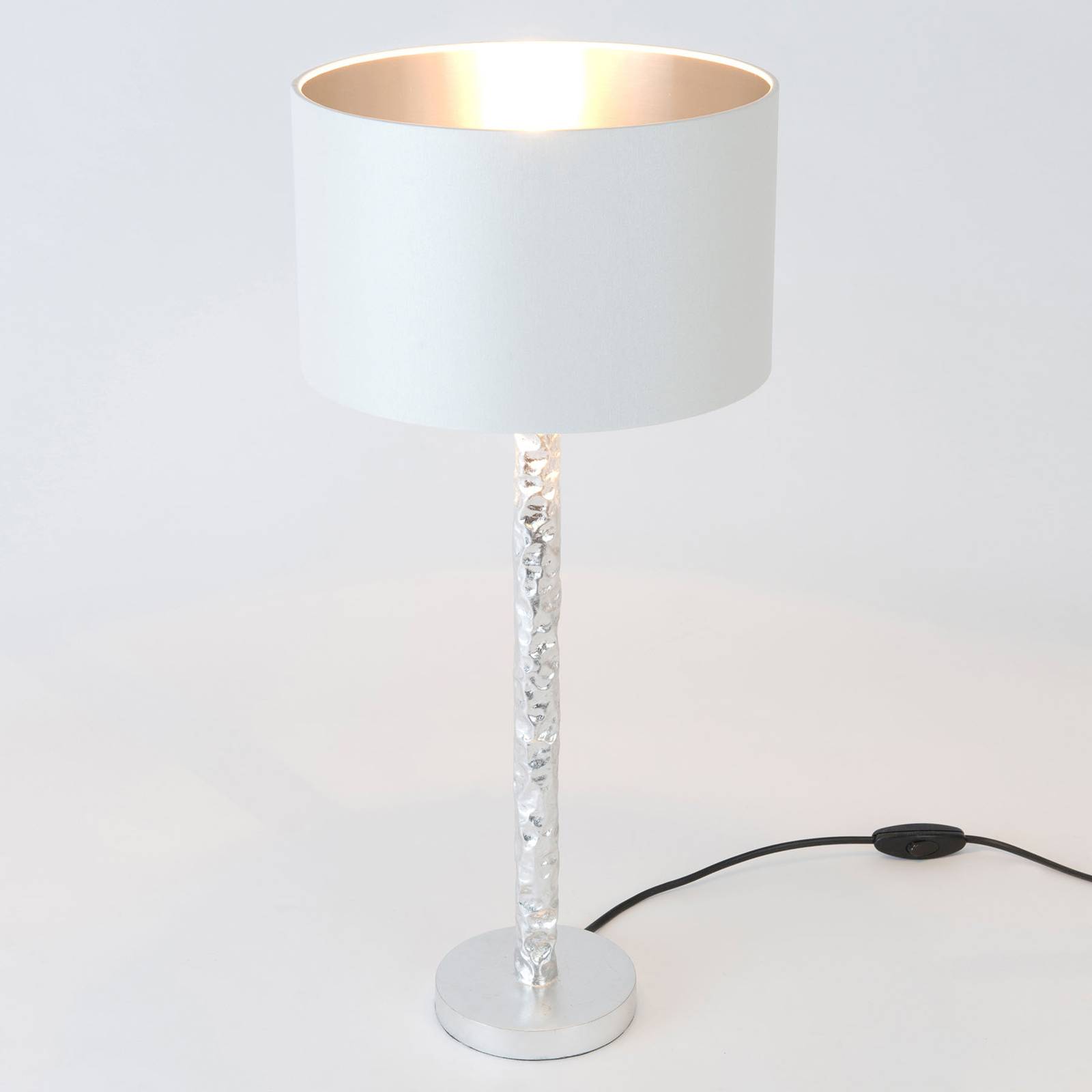Tischlampe Cancelliere Rotonda weiß/silber 57 cm von Holländer