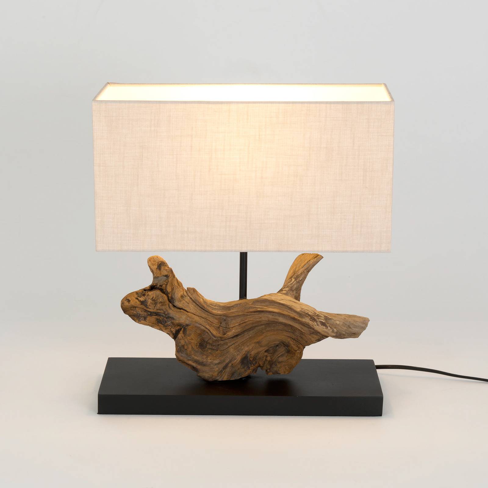 Tischleuchte Lipari, holzfarben/beige, Höhe 41 cm, Leinen Tischleuchte Lipari, holzfarben/beige, Höhe 41 cm, Leinen von Holländer