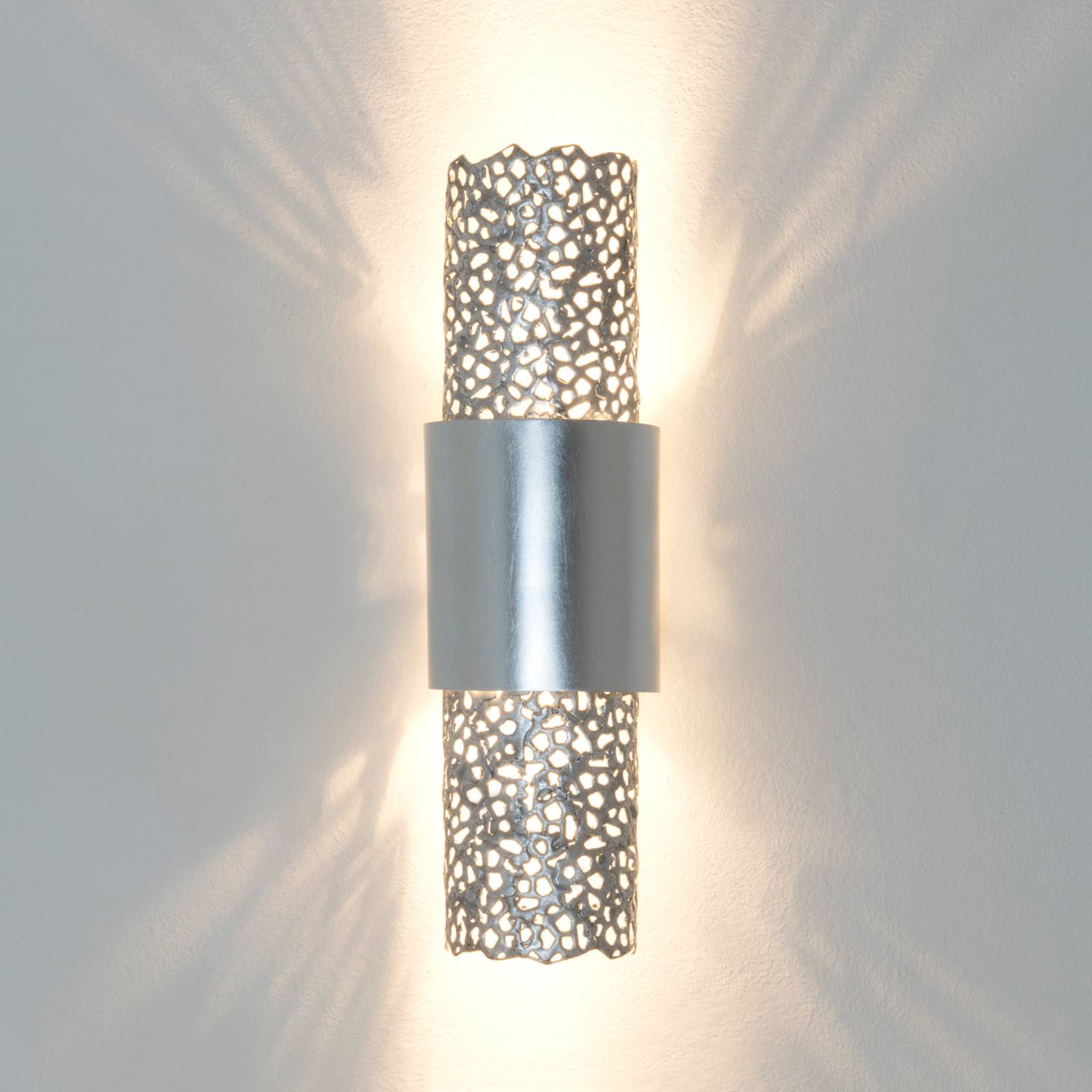 Wandleuchte Palazzo, zweiflammig, Eisen silber Wandleuchte Palazzo, zweiflammig, Eisen silber von Holländer