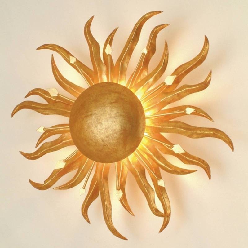 Wandleuchte Sonne Ø 45 cm gold von Holländer