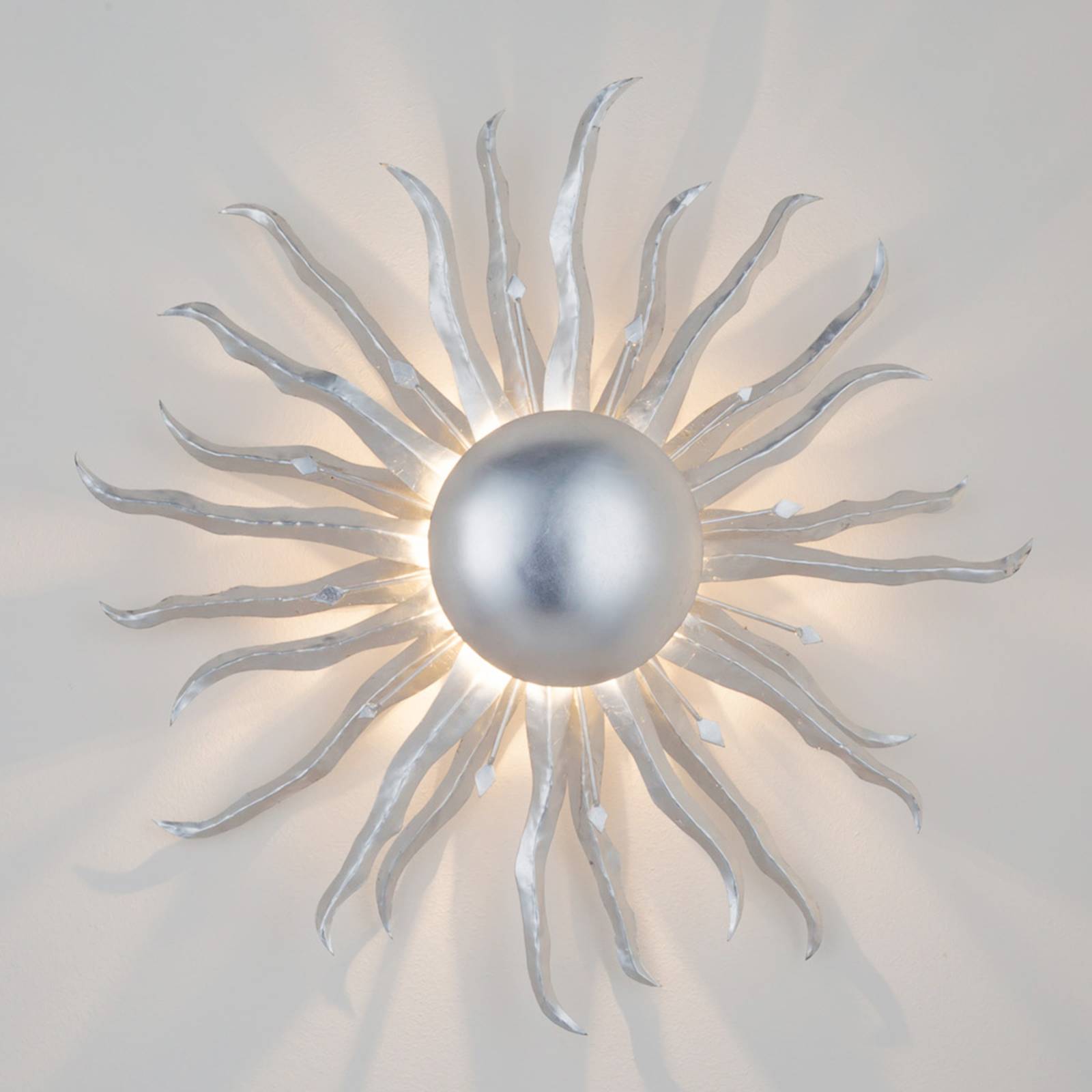 Wandleuchte Sonne Ø 70 cm silber Wandleuchte Sonne Ø 70 cm silber von Holländer