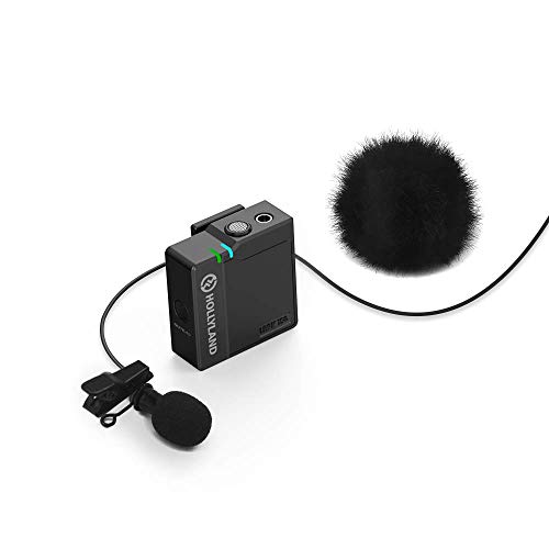 Hollyland Lark 150 Wireless Lavalier Mikrofon mit Aufladebox für Smartphone Kamera Camcorder 2.4GHz 100m Reichweite Ansteckmikrofon für Interviews/Live Stream/Podcast/Vlog (1 Sender-Schwarz von HollyView