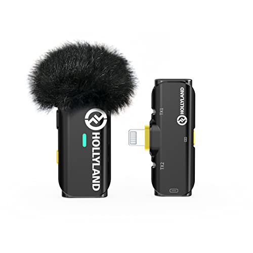 Hollyland Lark C1 Lavalier Mikrofon für iPhone kabellos MFi-Zertifiziert Plug&Play aktive Geräuschunterdrückung Wiedergabe ohne Ausstecken 8H Batterieautonomie Hi-Fi Audio superleicht tragbar (Solo) von HollyView