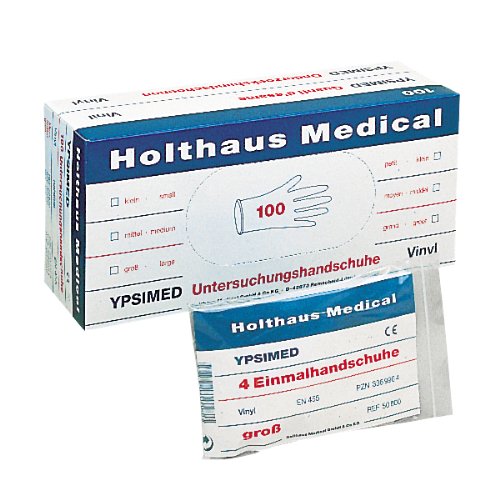 YPSIMED Untersuchungshandschuhe Vinyl à 100 gepudert klein von Holthaus Medical