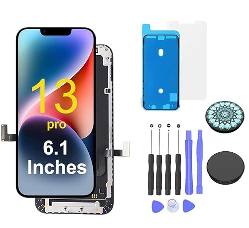 Holwarm Display für iPhone 13 Pro 6.1" OLED Bildschirm Ersatz FHD Touchscreen 3D Touch Digitizer Rahmen und beliebte TelefonhalterungenMontage und Reparaturkits (13pro OLED) von Holwarm