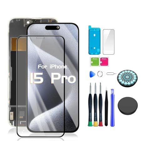 Holwarm Display für iPhone 15 Pro 6.1" OLED Bildschirm Ersatz FHD Touchscreen 3D Touch Digitizer Rahmen und beliebte TelefonhalterungenMontage und Reparaturkits (15pro OLED) von Holwarm