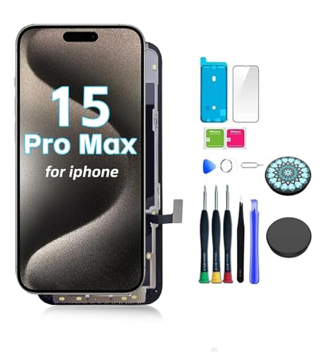 Holwarm Display für iPhone 15 Pro Max OLED 6.7" Bildschirm Ersatz FHD Touchscreen 3D Touch Digitizer Rahmen und beliebte TelefonhalterungenMontage und Reparaturkits (OLED) von Holwarm