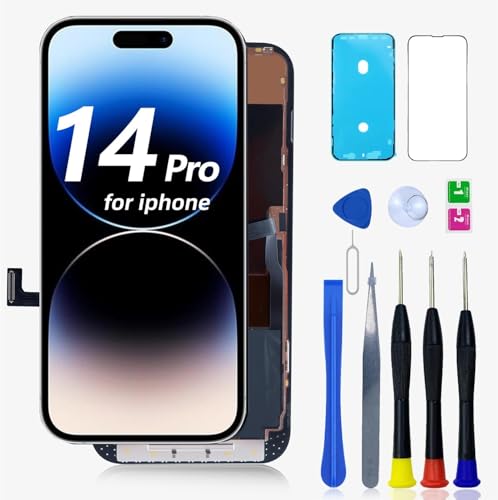 Holwarm Display für iPhone 14 Pro 6.1" Bildschirm Ersatz FHD Touchscreen 3D Touch Digitizer Rahmen und Reparaturkits (OLED) von Holwarm
