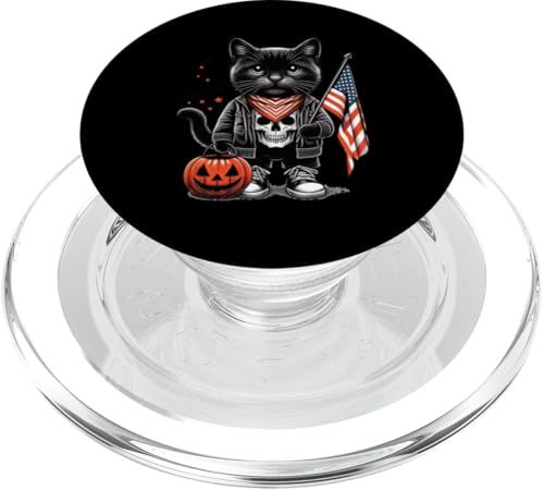 Amerikanische Flagge, patriotische gruselige Halloween-Katze, Unisex, Erwachsene PopSockets PopGrip für MagSafe Amerikanische Flagge, patriotische gruselige Halloween-Katze, Unisex, Erwachsene PopSockets PopGrip für MagSafe von Holy Meow Kitty Cats Apparel.USA