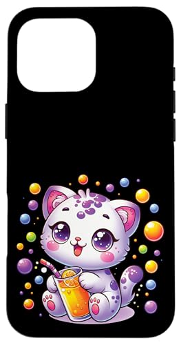 Kawaii Boba Cat — Süßes Bubble Tea Kitty Cat Anime-Liebhaber Hülle für iPhone 16 Pro Max Kawaii Boba Cat — Süßes Bubble Tea Kitty Cat Anime-Liebhaber Hülle für iPhone 16 Pro Max von Holy Meow Kitty Cats Apparel.USA