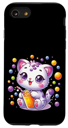 Kawaii Boba Cat — Süßes Bubble Tea Kitty Cat Anime-Liebhaber Hülle für iPhone SE (2020) / 7 / 8 von Holy Meow Kitty Cats Apparel.USA