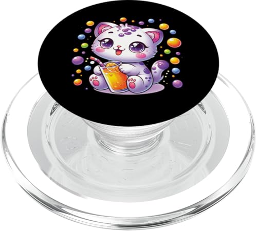 Kawaii Boba Cat — Süßes Bubble Tea Kitty Cat Anime-Liebhaber PopSockets PopGrip für MagSafe Kawaii Boba Cat — Süßes Bubble Tea Kitty Cat Anime-Liebhaber PopSockets PopGrip für MagSafe von Holy Meow Kitty Cats Apparel.USA