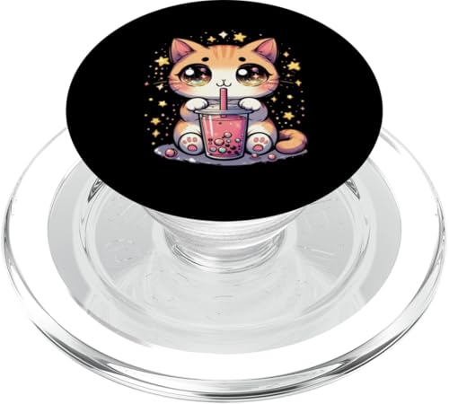 Kawaii Boba Cat — Süßes Bubble Tea Kitty Cat Anime-Liebhaber PopSockets PopGrip für MagSafe Kawaii Boba Cat — Süßes Bubble Tea Kitty Cat Anime-Liebhaber PopSockets PopGrip für MagSafe von Holy Meow Kitty Cats Apparel.USA