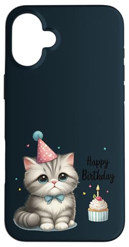 Niedliche Geburtstagsparty Katze – Kitty Party Hut Cupcake Hülle für iPhone 16 Plus Niedliche Geburtstagsparty Katze – Kitty Party Hut Cupcake Hülle für iPhone 16 Plus von Holy Meow Kitty Cats Apparel.USA
