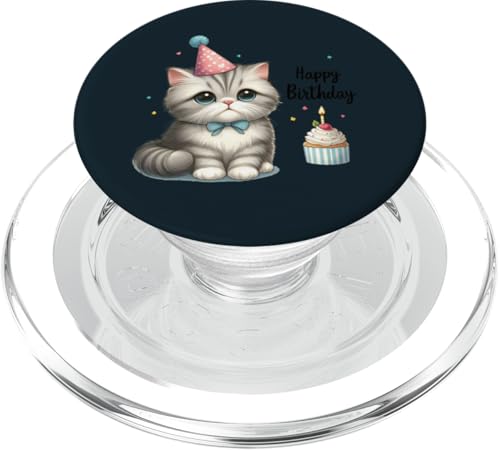 Niedliche Geburtstagsparty Katze – Kitty Party Hut Cupcake PopSockets PopGrip für MagSafe Niedliche Geburtstagsparty Katze – Kitty Party Hut Cupcake PopSockets PopGrip für MagSafe von Holy Meow Kitty Cats Apparel.USA