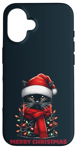 Süße Weihnachtskatze – schwarzes Kätzchen Merry Christmas Cat Mom Dad Hülle für iPhone 16 Süße Weihnachtskatze – schwarzes Kätzchen Merry Christmas Cat Mom Dad Hülle für iPhone 16 von Holy Meow Kitty Cats Apparel.USA